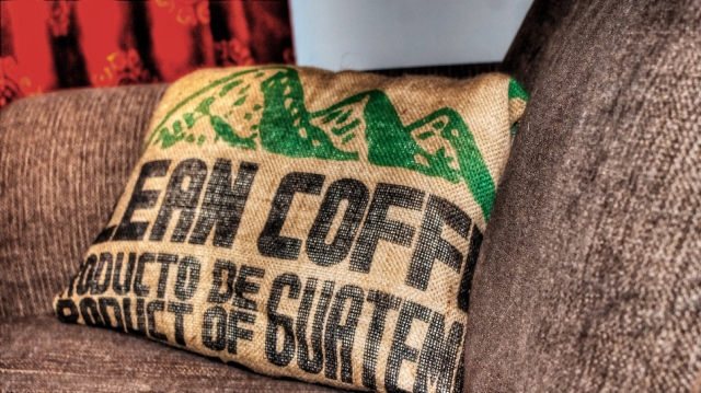 Cushion from Hessian Coffee Sack